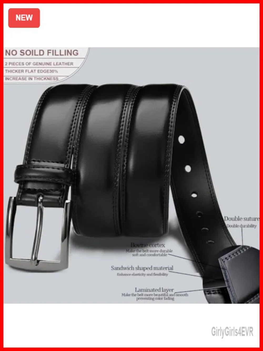 Genuine Leather Dress Belt 2 Pack 1.32